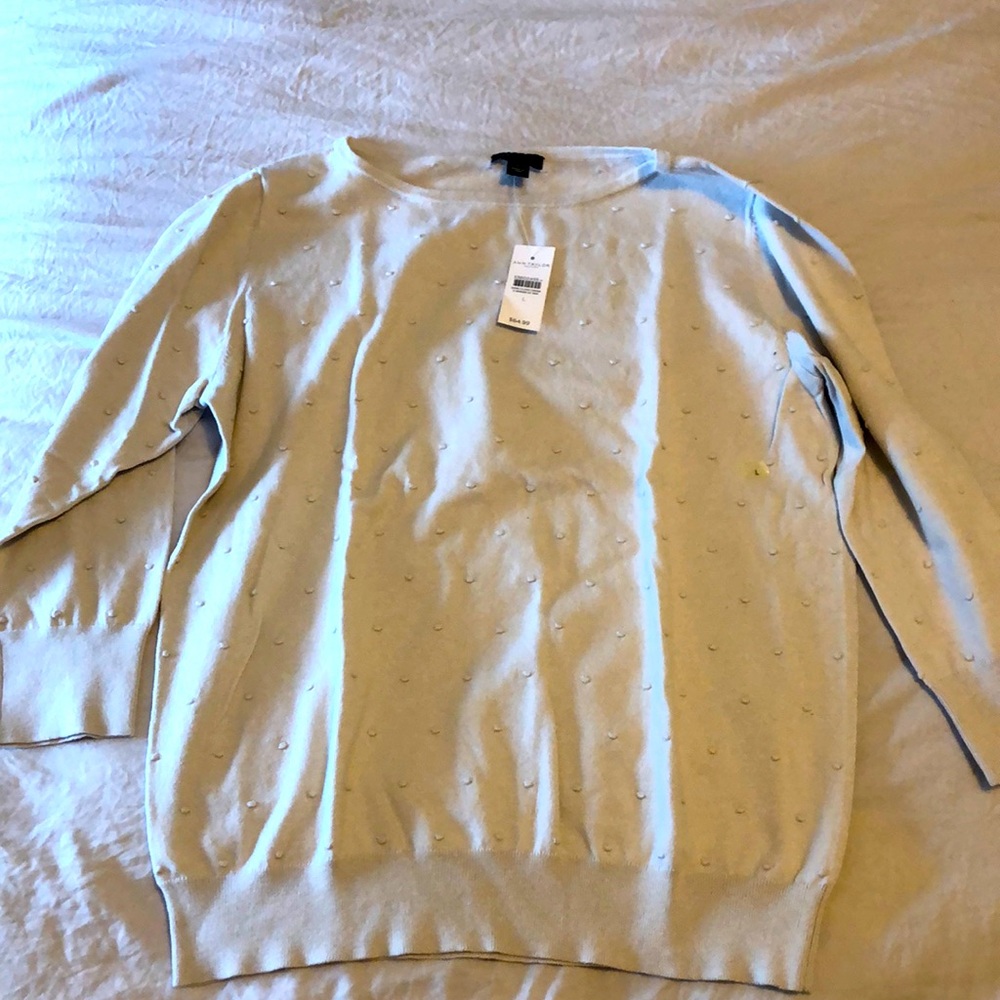NWT Ann Taylor beige dot sweater (size L)
